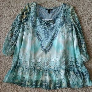 Woman Print Blouse w/ Tank
